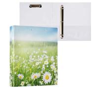 Field of Daisy Flowers Classeur à 3 anneaux en D A4 avec 200 feuilles pour enfants, fournitures scolaires, femmes et hommes