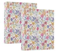Field of Flowers Lily Lot de 2 classeurs à 3 anneaux en D A4 avec 200 feuilles pour enfants, fournitures scolaires, femmes et hommes