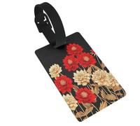 Field of Red and Gold Dahlias Étiquettes de bagage pour valise, idéal pour les sacs à dos de croisière, sac à dos de voyage