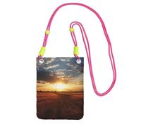 Field Sunrise Sac à main pour téléphone portable pour femme, pochette pour téléphone portable, étui portefeuille avec bandoulière Fuchusia, pochette de voyage