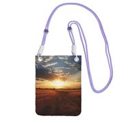 Field Sunrise Sac à main pour téléphone portable pour femme, pochette pour téléphone portable, étui portefeuille avec bandoulière violette, pochette de voyage