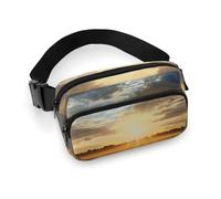 Field Sunrise Sac banane pour homme et femme avec sangle réglable pour voyage, sport, randonnée, lever du soleil sur le terrain, 20 x 13 cm, 20 x 13 cm, sac banane 20 x 13 cm, Lever du soleil sur le