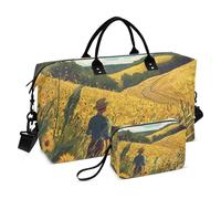 Field Yellow Flowers Art Sac de sport décoratif avec trousse de toilette pour salle de sport multifonctionnel maletas para gimnasio