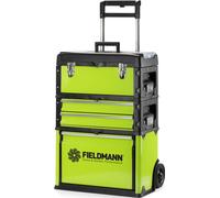 FIELDMANN FDN 4150 Boîte à outils en trois parties, tél. poignée et roulettes en plastique durci pour un transport facile, partie supérieure - avec couvercle ouvrant