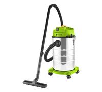 FIELDMANN FDU 2003-E Aspirateur eau et poussière, puissance 1400 W, réservoir en acier inoxydable 30 l, suceur de sol, roues, câble d'alimentation 4,3 m, niveau sonore 80 dB