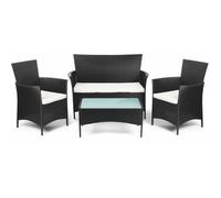 FIELDMANN FDZN 6050-PR Ensemble de meubles de jardin, composé de deux fauteuils, d'un canapé et d'une table avec plateau en verre trempé