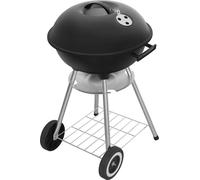 FIELDMANN FZG 1009 Gril à charbon de bois, couvercle, grilles chromées, surface de gril diamètre 41 cm