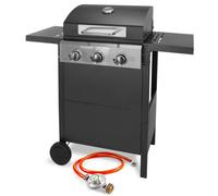 FIELDMANN FZG 3003 Gril à gaz, dimensions du gril : 107 x 53 x 110 cm, 3x brûleur principal, tables latérales rabattables, thermomètre