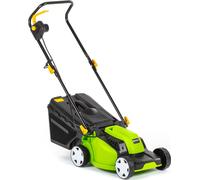 FIELDMANN FZR 2025-E Tondeuse à gazon électrique à main, puissance absorbée 1300 W, largeur de prise 32 cm, bac de récupération en plastique 30 l avec indicateur de niveau