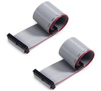 Fielect IDC Lot de 2 connecteurs de câble plat 34 broches 30 cm 2,54 mm Gris