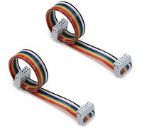 Fielect Lot de 2 câbles de ruban plat IDE PATA colorés 30 cm 64 broches connecteur d'alimentation Câble répartiteur en cuivre pour imprimante Autor Équipement électrique 10 pin multicolore
