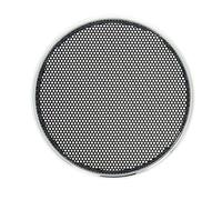 Fielect Lot de 2 grilles de protection décoratives en maille pour haut-parleur - 90 mm - Noir - Bordure argentée