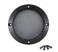 Fielect Lot de 2 grilles décoratives en maille pour haut-parleur - 6,3 cm - Pour caisson de basses - Accessoires audio - Garniture en métal noir