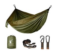 Fieleer Hamac Ultra-léger de Voyage Camping | avec Mousquetons de qualité & Sangles 2,5 cm de Large avec 6 Élingues | 275x140cm, Charge Max 300kg, Nylon de Parachute | pour Randonnée Excursion Jardin