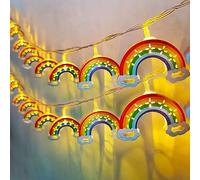 Fielegen Guirlande lumineuse arc-en-ciel à 10 LED pour chambre d'enfant alimentée par piles 1,5 m - Décoration de fête d'anniversaire - Décoration de jardin - Thème automne et hiver