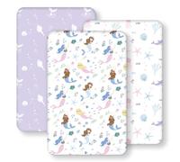 FIEMOL Drap Housse Cododo 50x83 cm, Lot de 3 Microfibre Ultra Douce et Lisse Élastique sur Tout Le Tour - pour Matelas de Lit Berceau de 50x80 cm à 55x90 cm, La Sirène Violette