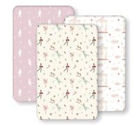 FIEMOL Drap Housse Cododo 50x83 cm, Lot de 3 Microfibre Ultra Douce et Lisse Élastique sur Tout Le Tour - pour Matelas de Lit Berceau de 50x80 cm à 55x90 cm, Le Ballet Rose