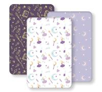 FIEMOL Drap Housse Cododo 50x83 cm, Lot de 3 Microfibre Ultra Douce et Lisse Élastique sur Tout Le Tour - pour Matelas de Lit Berceau de 50x80 cm à 55x90 cm, La Fée Magique Violette