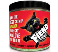 Fiend Herbe à chat haut de gamme avec feuille de vigne Le mélange d'herbe à chat le plus doux, le plus fort et le plus heureux pour les chats les plus heureux