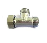 Fienow Connecteur de tuyau 3 voies 1/2" T en Cuivre, Argenté/Doré, 1 pièce, Diamètre 1,27 cm, Raccord de tuyau, T-connector, Pour systèmes de tuyauterie d'air, gaz, eau, argent