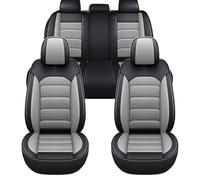 FIENZA Imperméable Cuir PU Housse Siege Voiture Universel pour Dacia Bigster, 5 Pièces Housses Siège Avant Arrière Coussin Couvre Respirant Protections Accessoire Interieur(Gray)