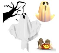 FIENZA Lot de 2 fantômes lumineux effrayants à suspendre pour décoration d'Halloween à faire soi-même n'importe quelle forme, décorations d'Halloween effrayantes pour décorations d'arbre d'Halloween