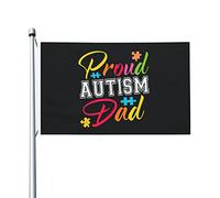 Fier autisme papa drapeau 0,9 x 1,5 m Double face extérieur ferme cour signe jardin drapeau décoratif avec œillets en laiton