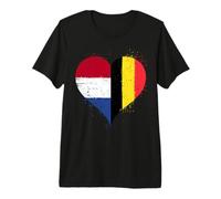 Fier Belge Néerlandais Racines Un Drapeau Belgique Pays-Bas T-Shirt Haut de Gamme