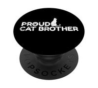 Fier Chat frère Amoureux des Chats PopSockets PopGrip Adhésif