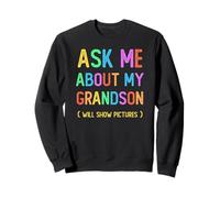 Fier conteur, Grand-père, Grand-mère, Pose-Moi des Questions sur Mon Petit-Fils Sweatshirt