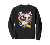 Fier d’être Moi cœur Arc-en-Ciel Affirmation LGBTQ Sweatshirt