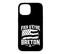 Fier D'Être Breton Homme Bretagne Gwenn Ha du et Triskell Coque pour iPhone 15