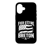 Fier D'Être Breton Homme Bretagne Gwenn Ha du et Triskell Coque pour iPhone 16