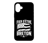 Fier D'Être Breton Homme Bretagne Gwenn Ha du et Triskell Coque pour iPhone 16 Plus