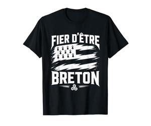 Fier D'Être Breton Homme Bretagne Gwenn Ha du et Triskell T-Shirt
