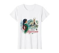 Fier d'être Femme Algérienne Fille Cadeau Drapeau Algérien T-Shirt