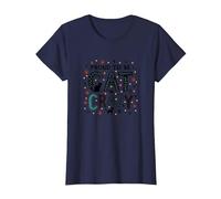 Fier d'être Fou de Chat : Art typographique félin Amoureux T-Shirt, Femme, Bleu Marine, L