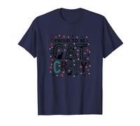 Fier d'être Fou de Chat : Art typographique félin Amoureux T-Shirt, Homme, Bleu Marine, L