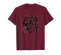 Fier d'être Fou de Chat : Art typographique félin Amoureux T-Shirt, Homme, Marron, L