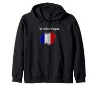 Fier d'être français Drapeau de France Vintage Sweat à Capuche
