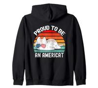Fier d'être Un Chat américain Patriotique rétro Vintage Sweat à Capuche