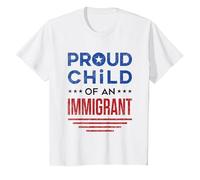 Fier Enfant d'un Immigrant Immigration de première génération T-Shirt, Enfant, Blanc, 6 Ans