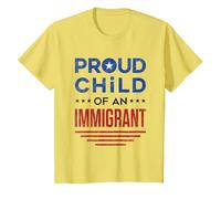 Fier Enfant d'un Immigrant Immigration de première génération T-Shirt, Enfant, Citron, 4 Ans