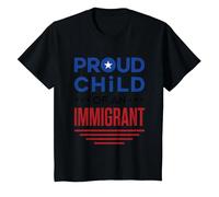 Fier Enfant d'un Immigrant Immigration de première génération T-Shirt, Enfant, Noir, 3 Ans