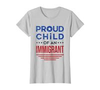 Fier Enfant d'un Immigrant Immigration de première génération T-Shirt, Femme, Argent, 3XL