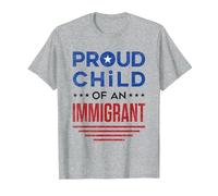 Fier Enfant d'un Immigrant Immigration de première génération T-Shirt, Homme, Gris Chiné, S