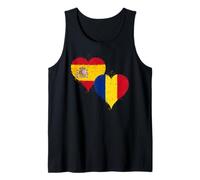 Fier Espagnol Roumain Fan Fierté Un Drapeau Espagne Roumanie Débardeur