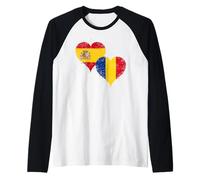 Fier Espagnol Roumain Fan Fierté Un Drapeau Espagne Roumanie Manche Raglan