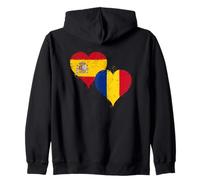 Fier Espagnol Roumain Fan Fierté Un Drapeau Espagne Roumanie Sweat à Capuche