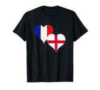 Fier Expatrié Anglais Français Un Drapeau France Angleterre T-Shirt